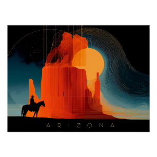 Arizona, Monument Valley, Minimalist Style Poster