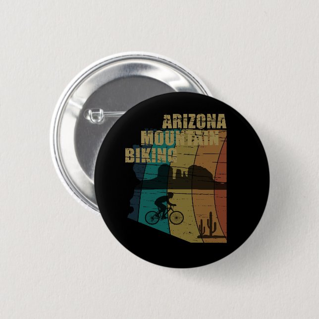 Arizona mountain biking 2 inch round button (Front & Back)