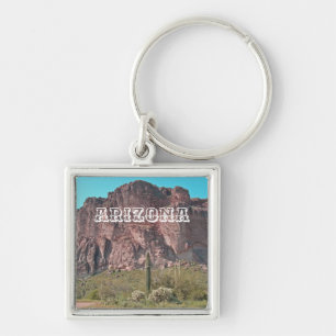 Arizona Mountain Saguaro Cactus Photo Southwest Keychain