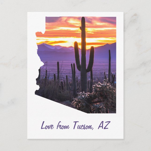 Arizona Outline Personalized Photo Travel Souvenir Postcard (Front)