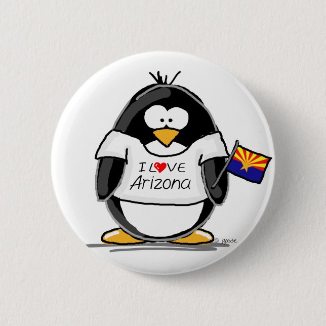 Arizona Penguin 2 Inch Round Button (Front)