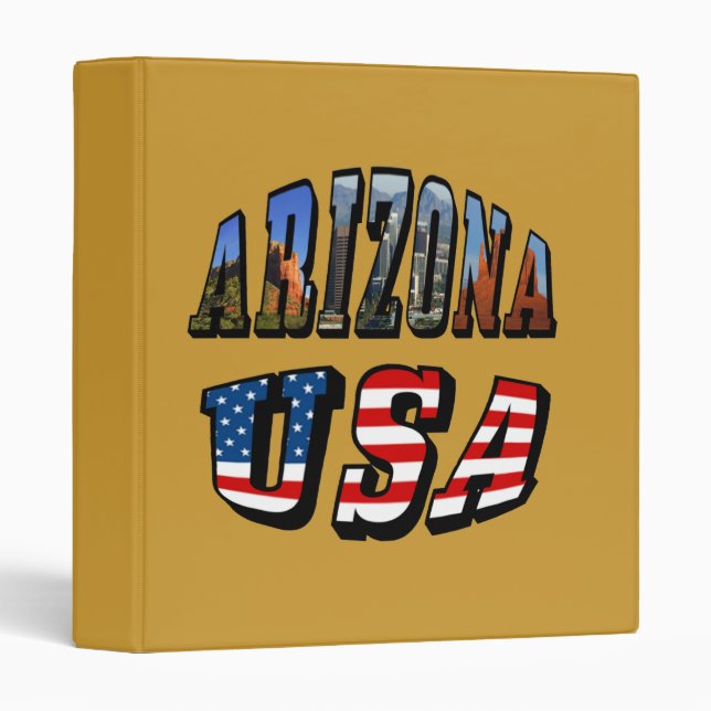 Arizona Picture and USA Flag Text Binder (Front/Spine)