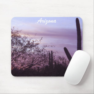 Arizona Purple Sunset & Saguaros Mousepad