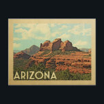 Arizona Red Rocks Vintage Travel Postcard<br><div class="desc">This Arizona vintage travel design features a breathtaking red rock view and gorgeous puffy white clouds.</div>