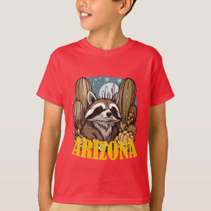 Arizona Ring-tailed Cat Surrounded by White Cacti T-Shirt