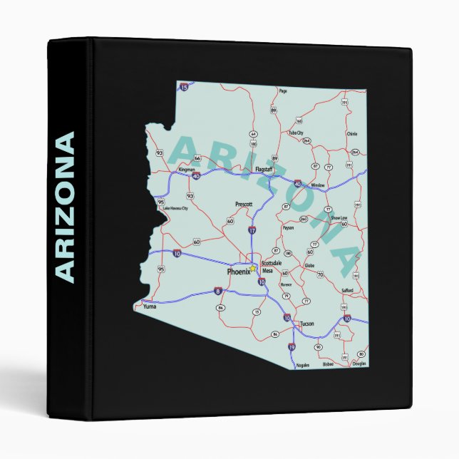 Arizona Road Map Avery Binder (Front/Spine)
