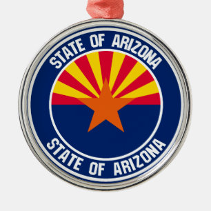 Arizona Round Emblem Metal Ornament