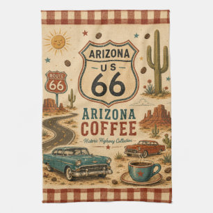 Arizona Route 66 Desert Diner Roadside Style Kitchen Towel