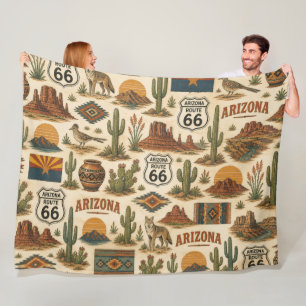 Arizona Route 66 Desert Dreams Fleece Blanket