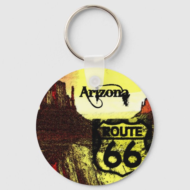 Arizona Route 66 Western Keychain (Front)