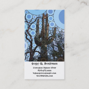 Arizona Saguaro Cactus Concentric Circle Mosaic Business Card