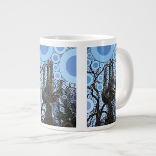 Arizona Saguaro Cactus Concentric Circle Mosaic Large Coffee Mug