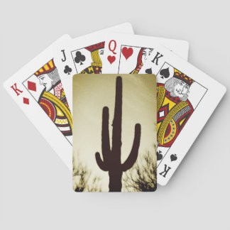 Arizona Saguaro Cactus Silhouette Bicycle Playing  Playing Cards