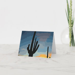 Arizona Saguaro Cactus Southwestern Sunset Card