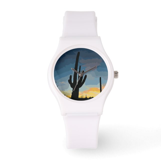 Arizona Saguaro Cactus Southwestern Sunset Watch (Front)