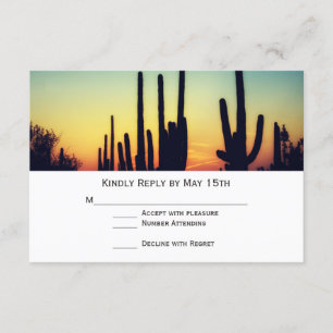 Arizona Saguaro Cactus Sunset Wedset Cartes RSVP