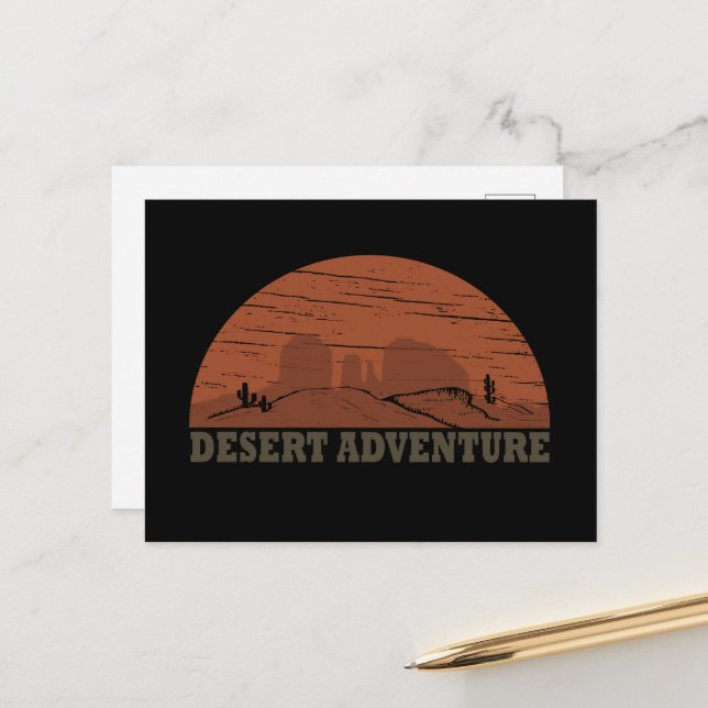 Arizona Sedona Desert landscape sunset vintage Holiday Postcard (Front/Back In Situ)