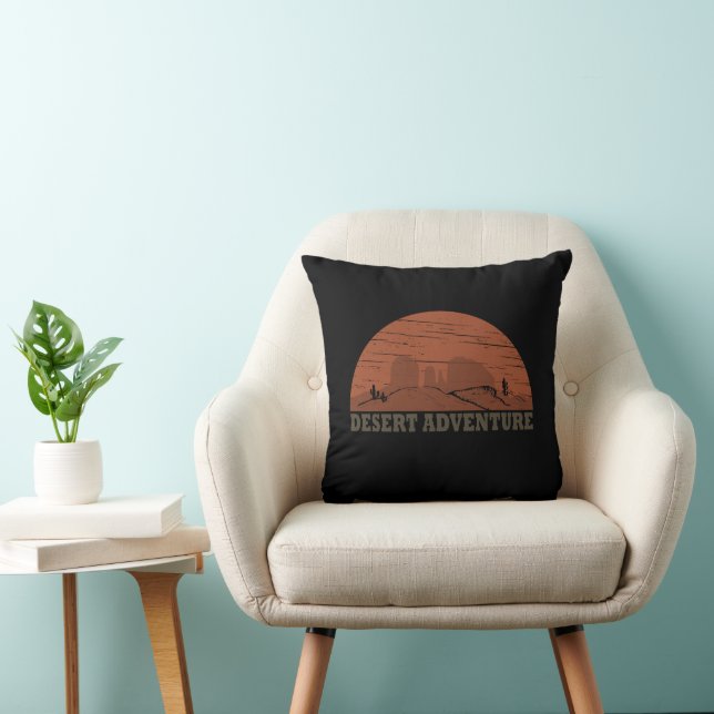 Arizona Sedona Desert landscape sunset vintage Throw Pillow (Chair)