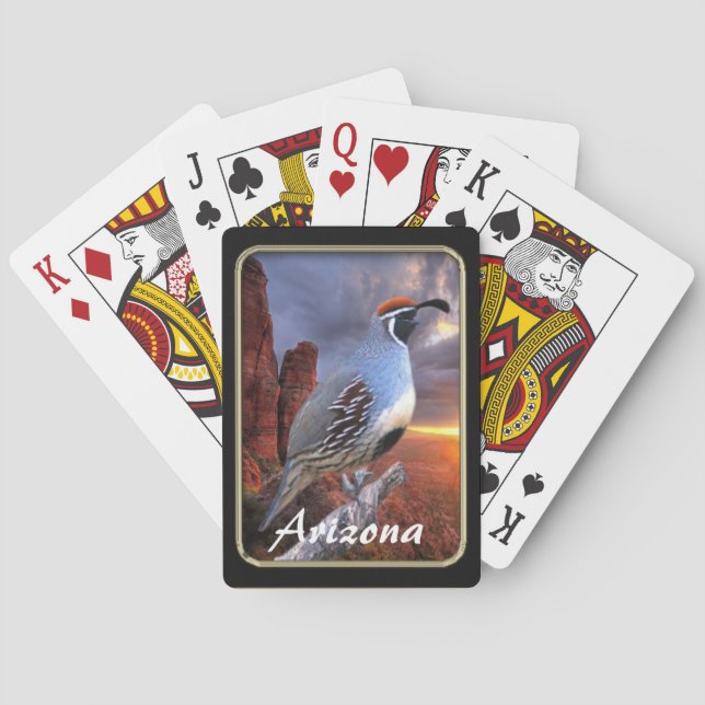 Arizona Sedona Gambel's Quail Playing Cards (Back)
