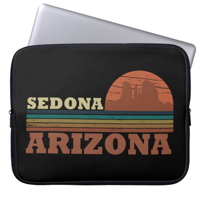 Arizona sedona landscape vintage az retro laptop sleeve (Front)