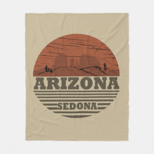 arizona sedona vintage sunset fleece blanket