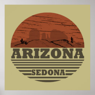 arizona sedona vintage sunset landscape az poster