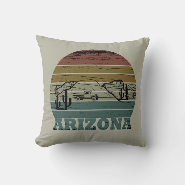 Arizona Sedona vintage sunset retro az Throw Pillow (Front)