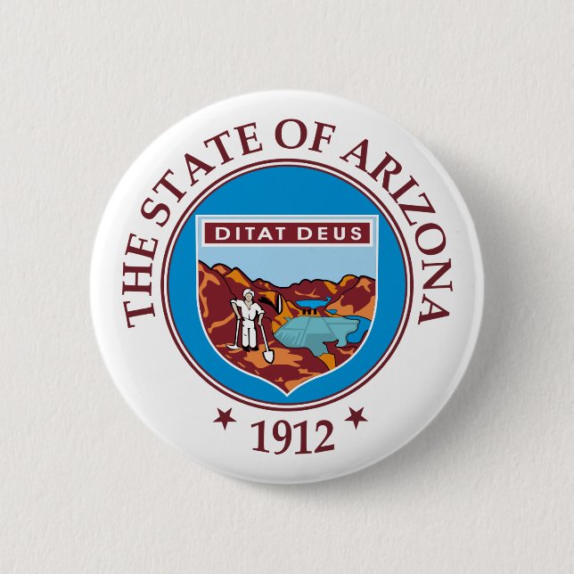 Arizona sign 2 inch round button (Front)