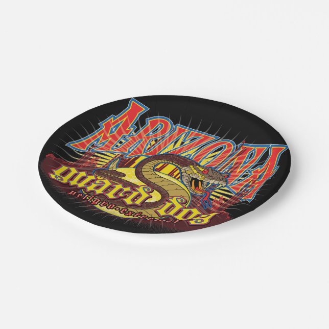 Arizona Snake Art Paper Plate (Angled)