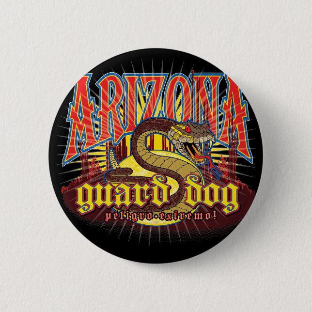 Arizona Snake on Guard 2 Inch Round Button (Front)