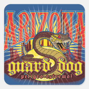 Arizona Snake on Guard Square Sticker