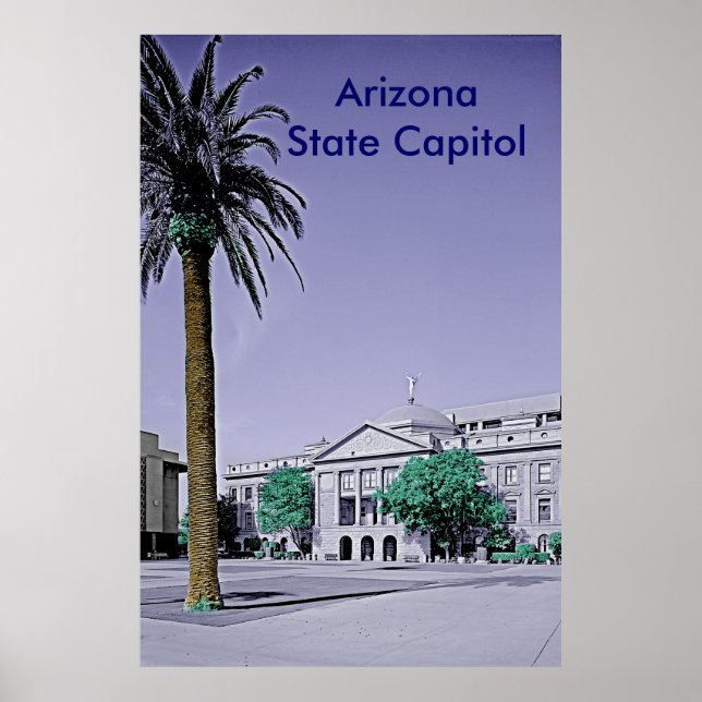 Arizona State Capitol Retro with Touch of Color Poster (Front)
