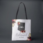 Arizona State Destination Rustic Wedding Monogram Tote Bag<br><div class="desc">Arizona State Destination Rustic Country Chic with White Barn Wood & Marsala Burgundy Watercolor Floral Arrangements & Boho Feathers Wedding Tote Bags with MOVEABLE HEART LOCATION just click the customize further link to position your heart ~ Check my shop to see the entire wedding suite for this design!</div>