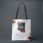 Arizona State Destination Rustic Wedding Monogram Tote Bag<br><div class="desc">Arizona State Destination Rustic Country Chic with White Barn Wood & Marsala Burgundy Watercolor Floral Arrangements & Boho Feathers Wedding Tote Bags with MOVEABLE HEART LOCATION just click the customize further link to position your heart ~ Check my shop to see the entire wedding suite for this design!</div>