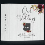 Arizona State Destination Wedding Photo Album Binder<br><div class="desc">Arizona State Destination Rustic Country Chic with White Barn Wood & Marsala Burgundy Watercolor Floral Arrangements & Boho Feathers Wedding Photo Album With trendy Hand Lettered Script font! ~ Check my shop to see the entire wedding collection with this design!</div>