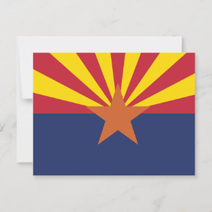 Arizona State Flag Copper Star & Desert Sun Rays Postcard