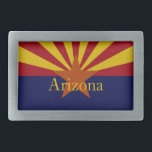 Arizona State Flag Custom Belt Buckle<br><div class="desc">A graphic Arizona State Flag design on a belt buckle.  The belt buckle has the customizable text Arizona.</div>