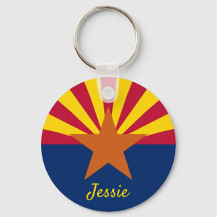 Arizona State Flag Customize Name Keychain Bag Tag
