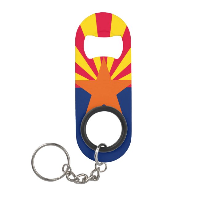 Arizona State Flag Design Keychain Bottle Opener (Front)