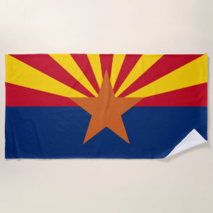 Arizona State Flag Image Beach Towel
