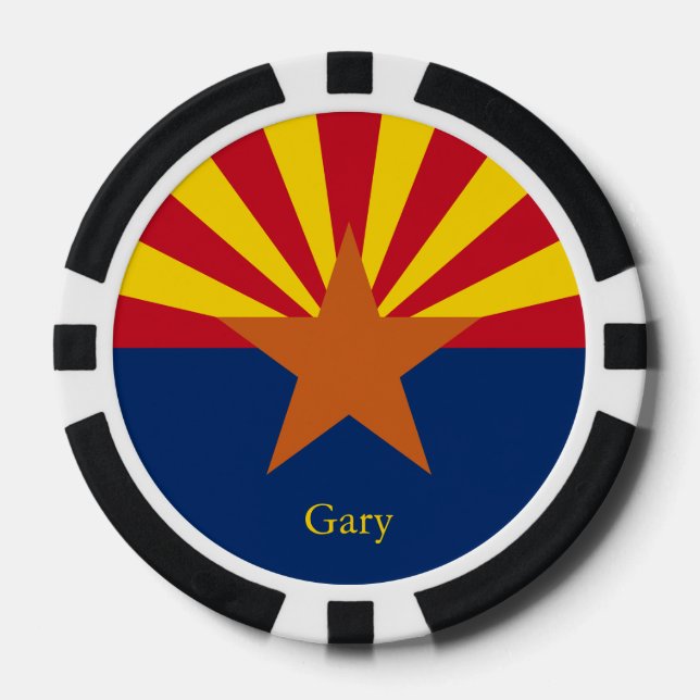 Arizona State Flag Image Personalize Name Poker Chips (Front)