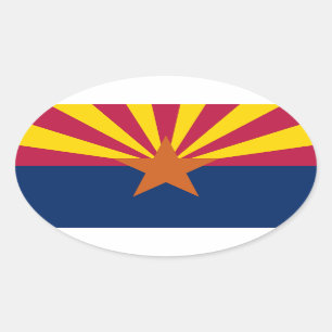 Arizona State Flag Oval Sticker