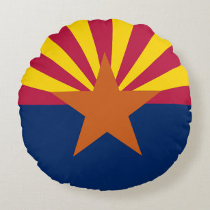 Arizona State Flag Round Pillow