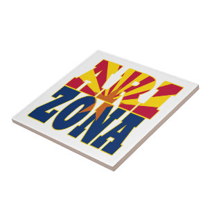 Arizona state flag text tile