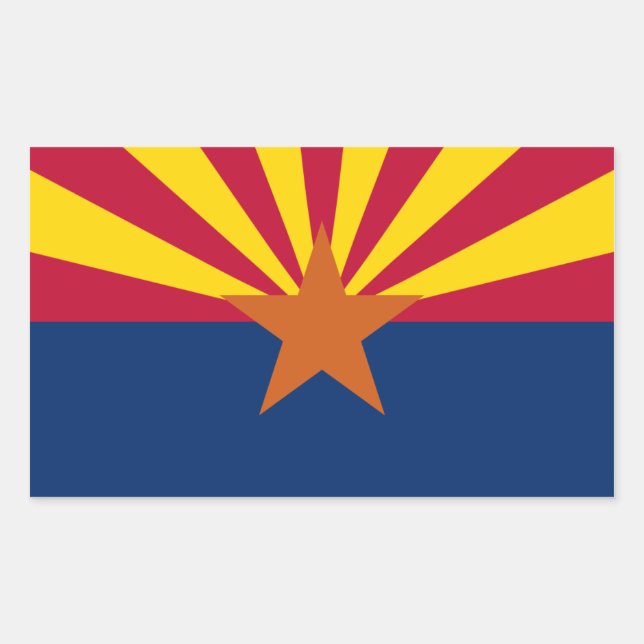 Arizona State Flag, United States Nation Sticker (Front)