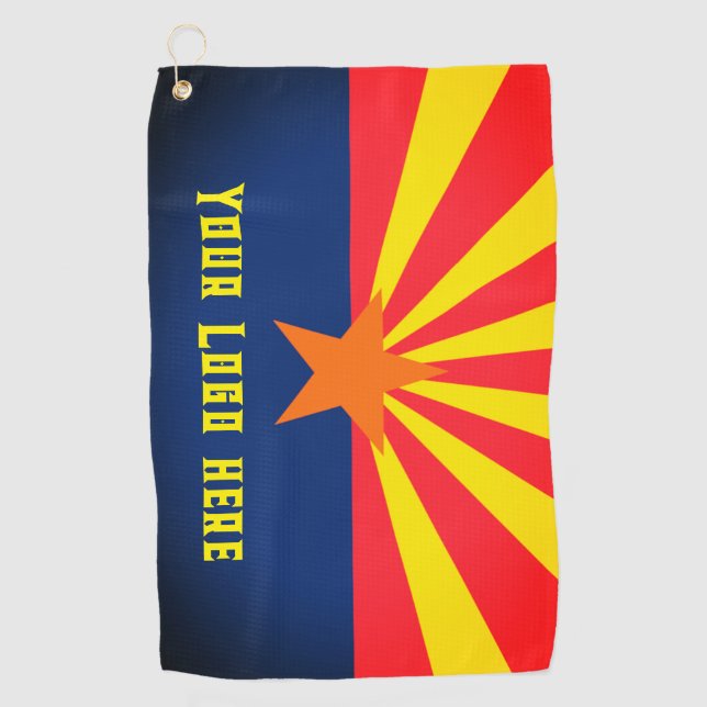 Arizona State Flag with Your own Logo Golf Towel (Front)