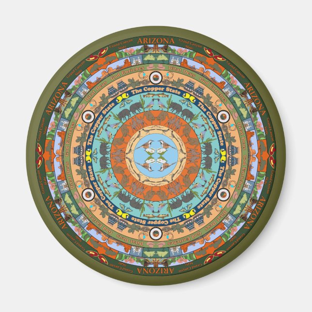 Arizona State Mandala Magnet (Devant)