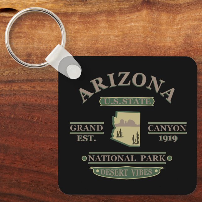 arizona state map keychain (Front)