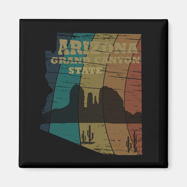 Arizona state map vintage magnet (Front)