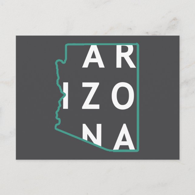 Arizona State Outline Postcard (Front)